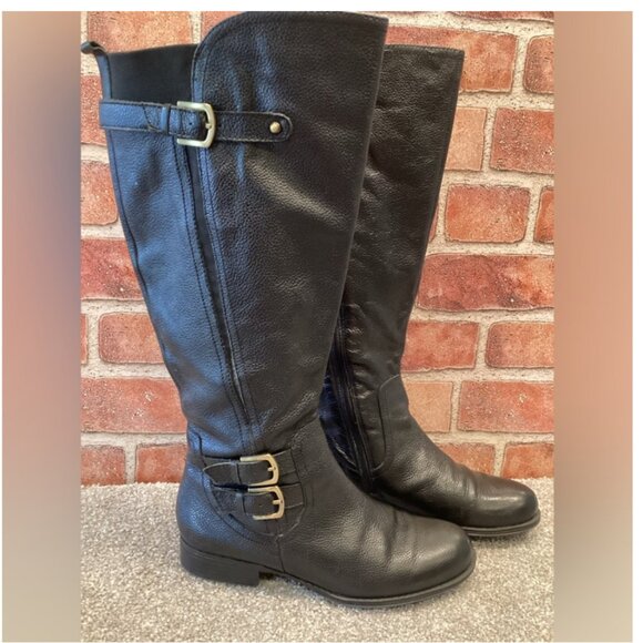 Naturalizer N5 Comfort Johanna Wide Shaft Knee High Riding Boot, Size 9M, Black - Picture 3 of 16